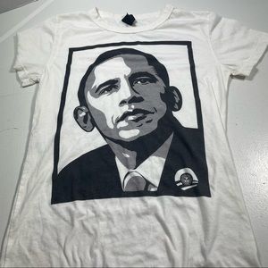 Very Rare! Obey Brand Iconic Obama T shirt White Large